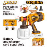 INGCO 20V Battery Airbrush Naked (Body Only) NEW