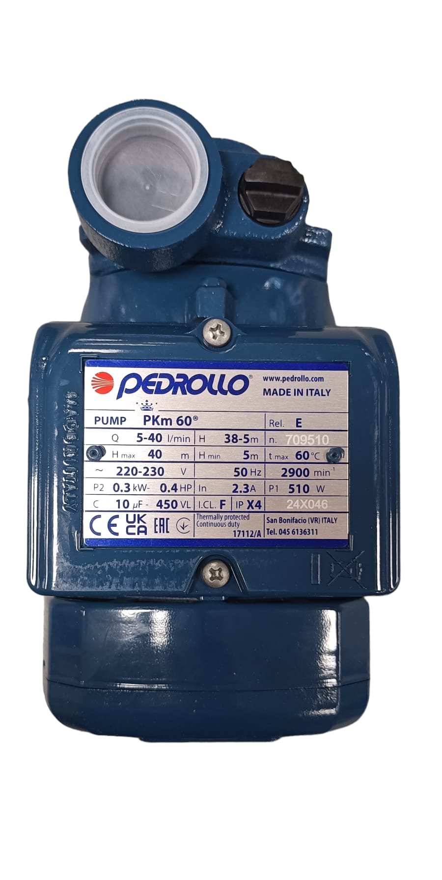 Pedrollo PKm 60 HP 0.50 electric pump with single-phase peripheral impeller - REFURBISHED