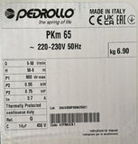 Elettropompa Pedrollo PKm 65 HP 0,75 con girante periferica monofase