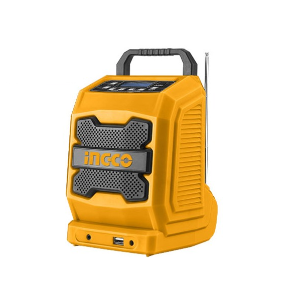 INGCO - Radio Bluetooth FM/AM da Cantiere CJRLI2001 | 20V | BT 4.0 | AM/FM | 3W | Solo Corpo
