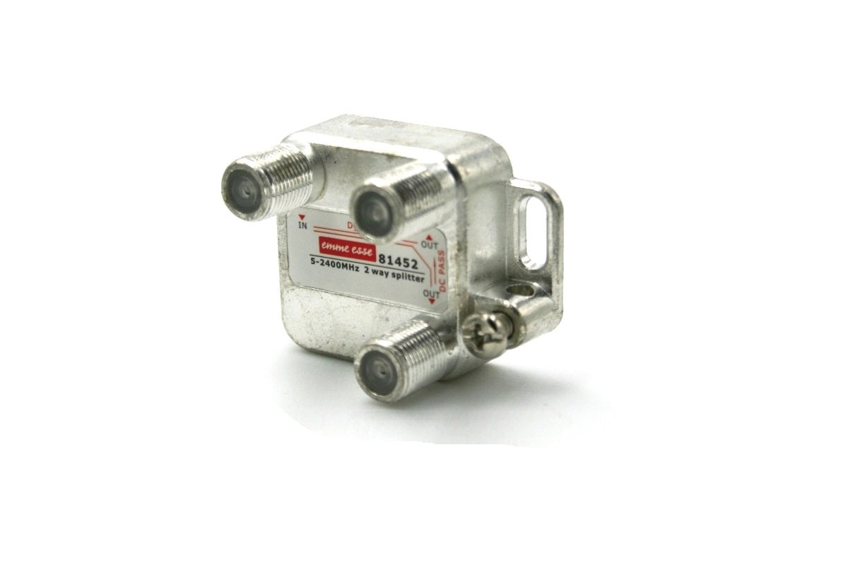 EMME ESSE Partitori Segnale Mini SAT+TV | 5-2400MHz | Passaggio C.C. | Pressofusione | 2-3-4-6-8 Uscite