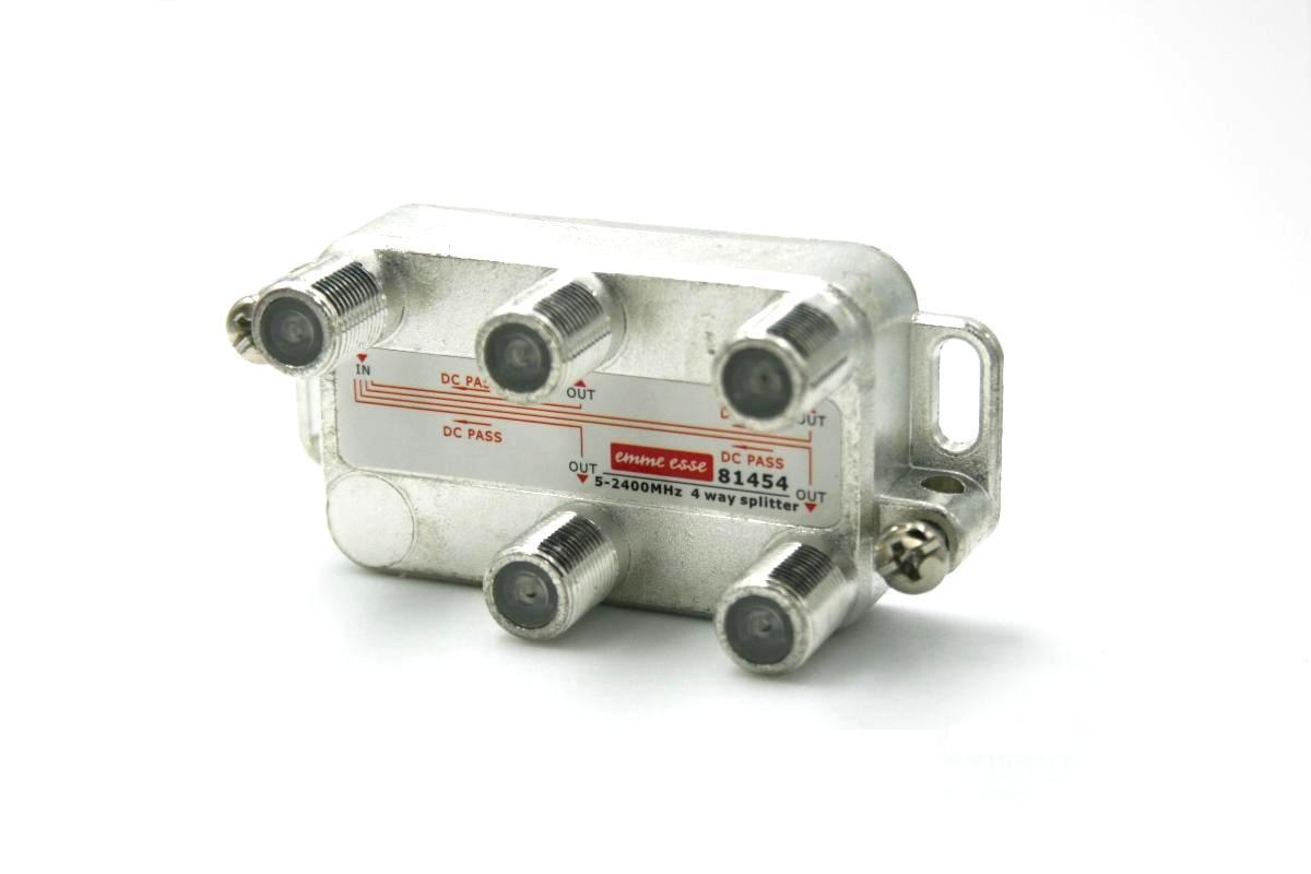 EMME ESSE Partitori Segnale Mini SAT+TV | 5-2400MHz | Passaggio C.C. | Pressofusione | 2-3-4-6-8 Uscite