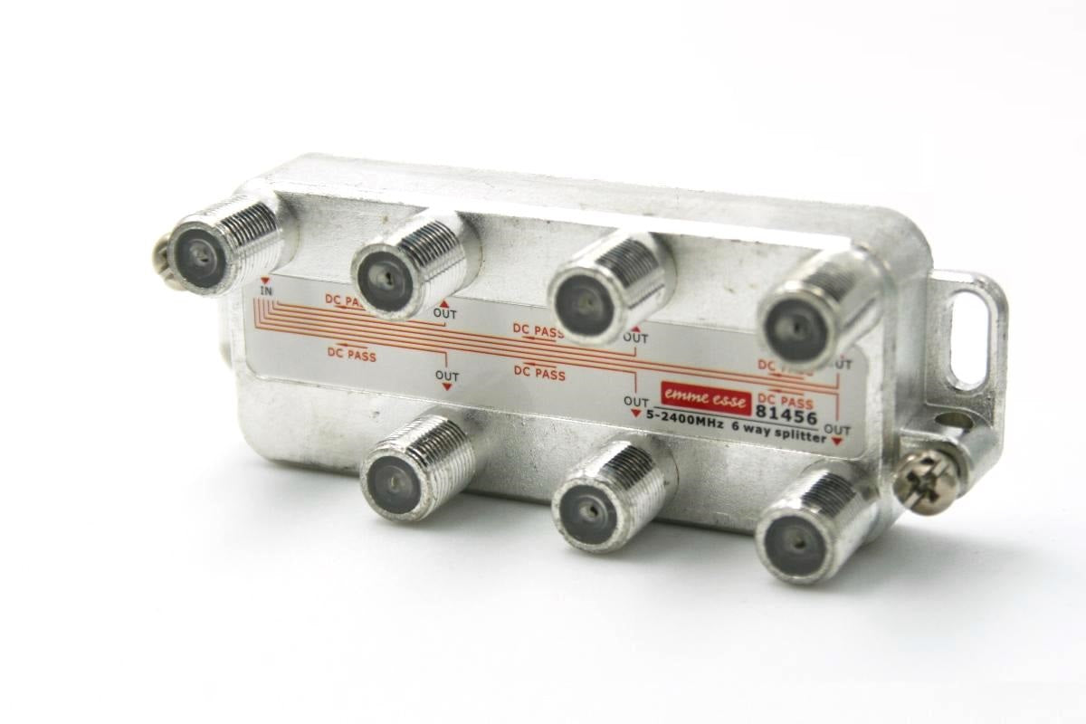 EMME ESSE Partitori Segnale Mini SAT+TV | 5-2400MHz | Passaggio C.C. | Pressofusione | 2-3-4-6-8 Uscite