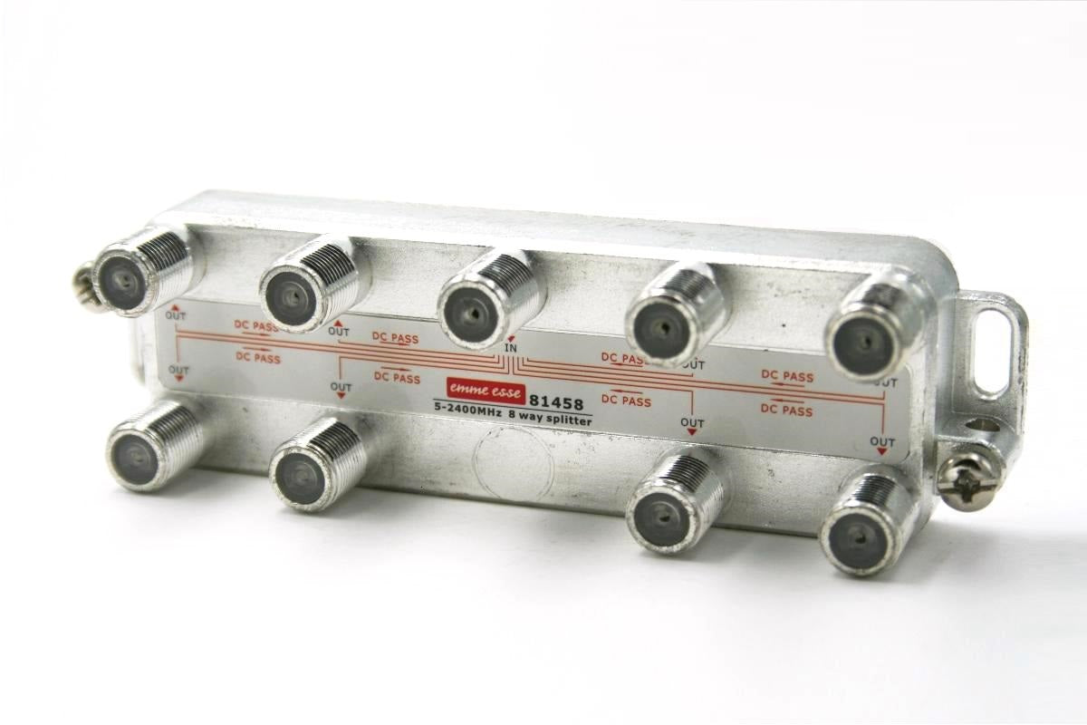 EMME ESSE Partitori Segnale Mini SAT+TV | 5-2400MHz | Passaggio C.C. | Pressofusione | 2-3-4-6-8 Uscite