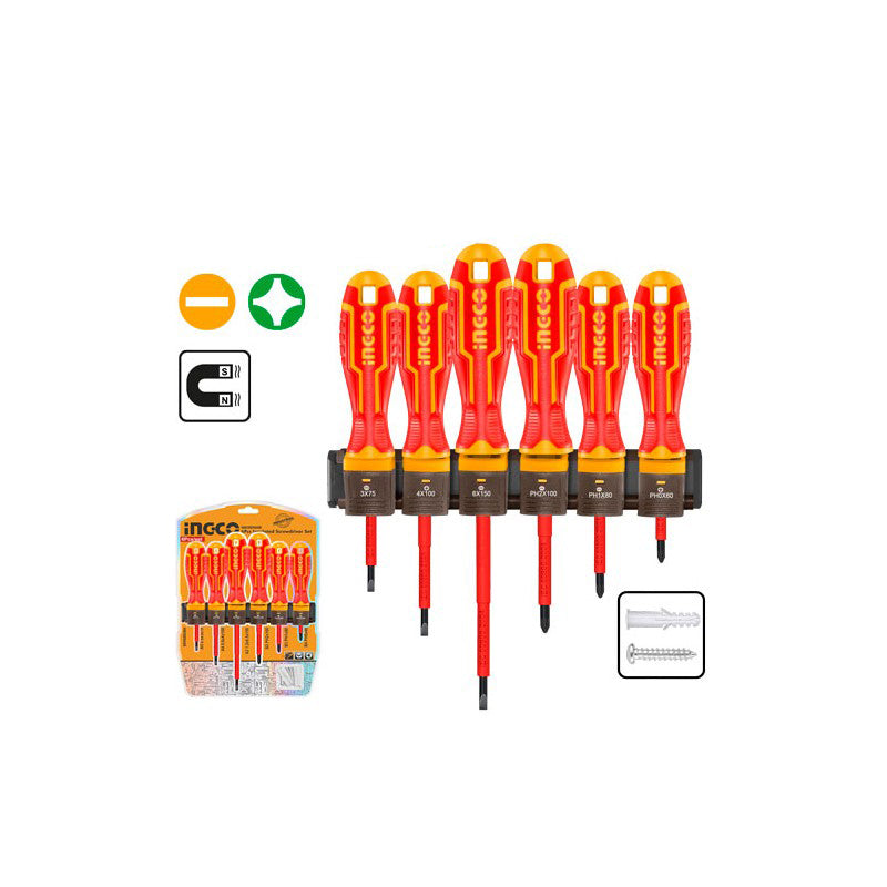 Isolierter Schraubendrehersatz 1000 V 6-teilig - INGCO 