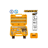 INGCO - Set Valigetta 46 pz Bussole 1/4" HKTS14462 | Cr-V 50BV30 | Cricchetto 72T | Quick Release