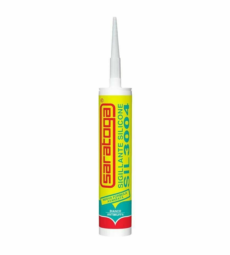 Saratoga Silicone Bianco-San FungHalt, Silicone Acetico Antimuffa per Bagno e Cucina, Sigillante per Sanitari, Super Protezione contro la Muffa, Trasparente da 310 ml Saratoga Silicone Bianco-San FungHalt, Silicone Acetico Antimuffa per Bagno e Cucina, Sigillante per Sanitari, Super Protezione contro la Muffa, Trasparente da 310 ml
