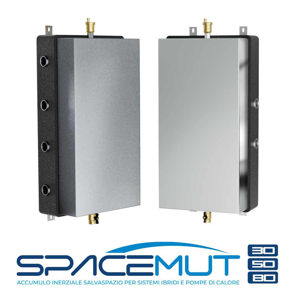 MUT - Accumulo Inerziale Space Mut 30-50-80L | 4 Attacchi 1¼" | Pompe di Calore | Sistemi Ibridi