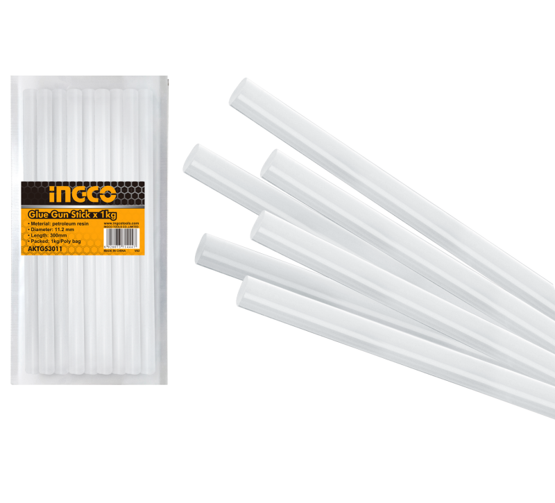 INGCO - Heißklebestifte AKTGS3011 | Ø 11,2 mm x 30 cm | 1 kg Packung | Petroleumharz