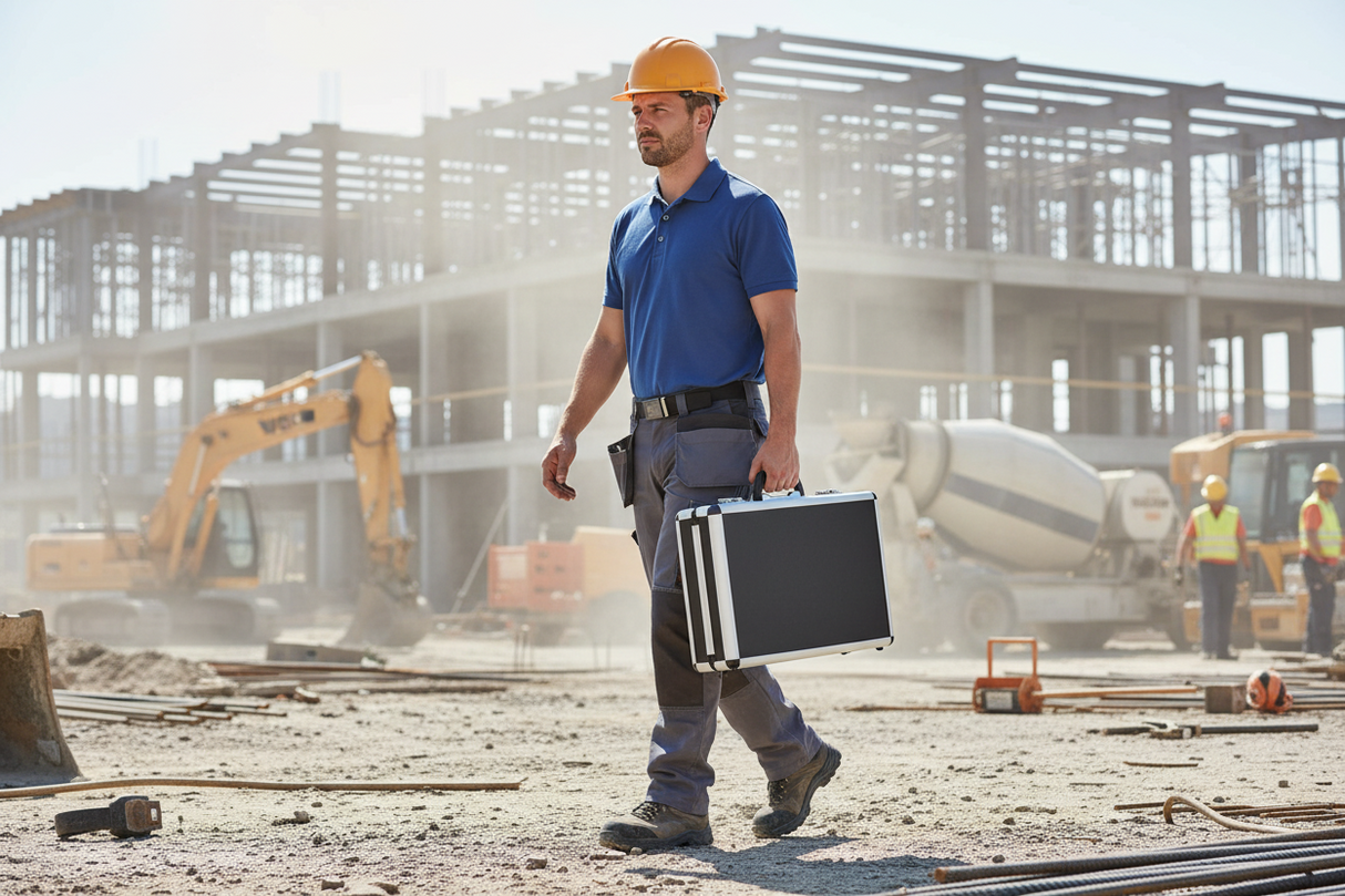 VIGOR 40545-10 – Valigetta Elettricista Alluminio | Spigoli Tondi 46x34x16cm | Porta Attrezzi Estraibile