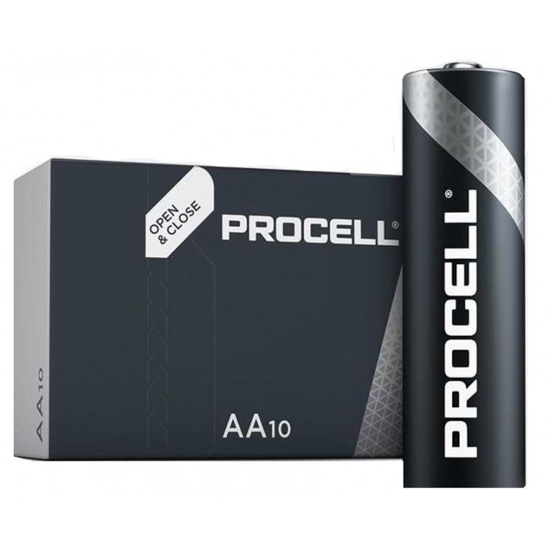 AA-Alkalibatterien in einer Box mit 10 Zellen – Procell/Duracell