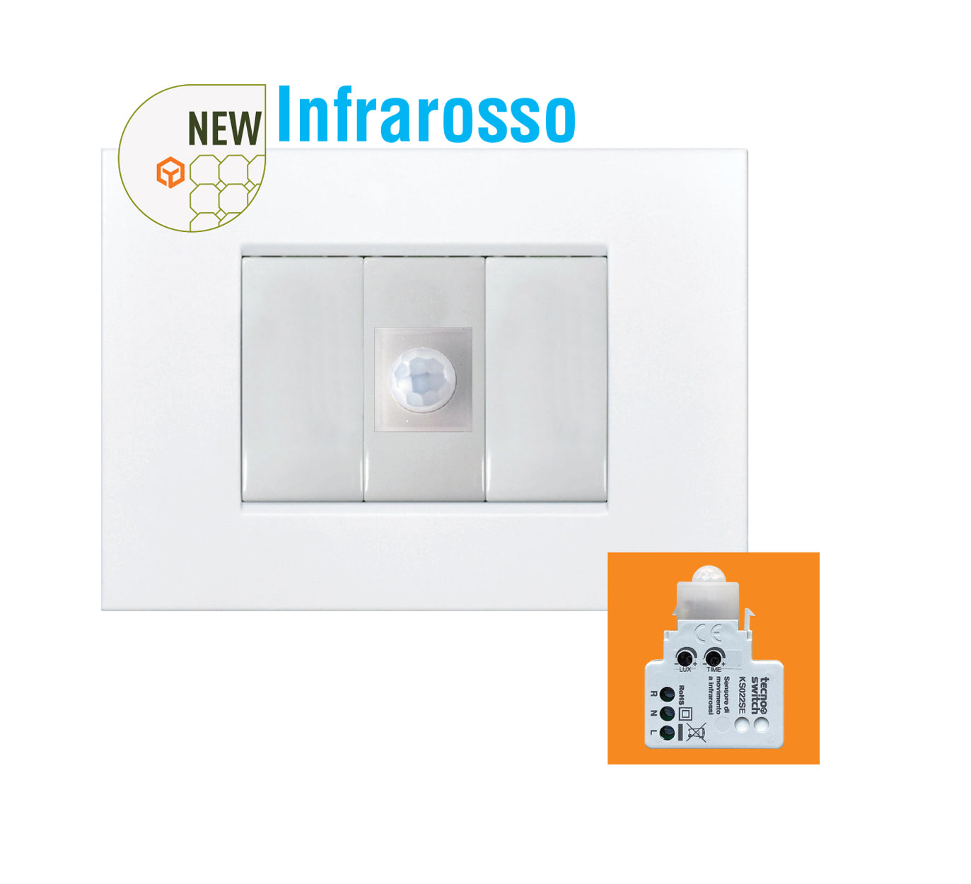 Rilevatore Di Movimento PIR Da Incasso | 190° 10m Di Portata | Per Interni Con Interruttore | 230V - Foto 5