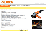 125mm Variable Speed ​​Angle Grinder - 1956 125-1400W BETA 