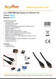 High Speed ​​HDMI M/M Cable With Ethernet 15 meters - ALCAPOWER