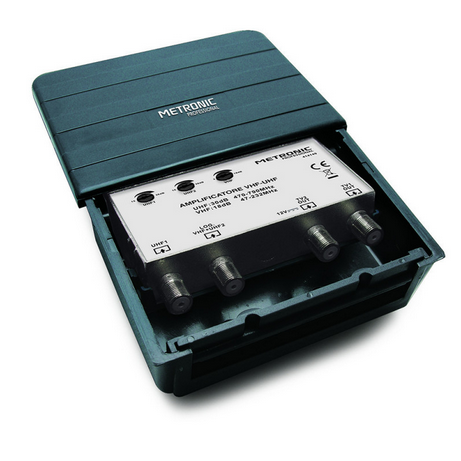 Amplificatore TV Metronic 332187 FM/VHF/UHF Con Filtro 5G – 2x24dB Regolabili, 1 Ingresso E 2 Uscite Per Digitale Terrestre