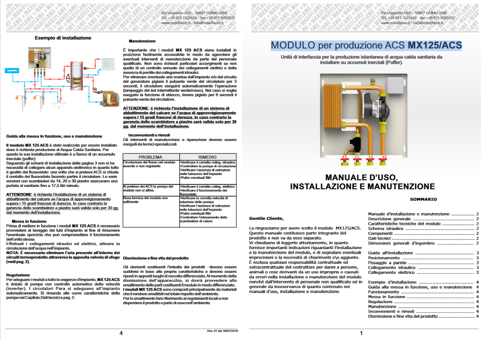 Superkompaktes Modul für die Warmwasserbereitung im Haushalt 17,5 l/min – MX125/ACS
