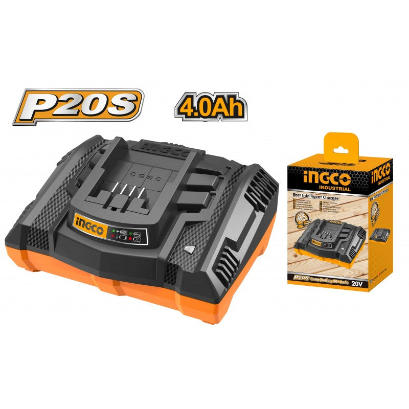 INGCO KIT Abbruchhammer + 20-V-Schnellladegerät + 2 5AH-Batterien