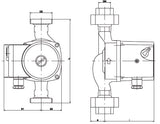 Three-speed on/off circulator spare part center distance 130mm - GHN 25/60-130