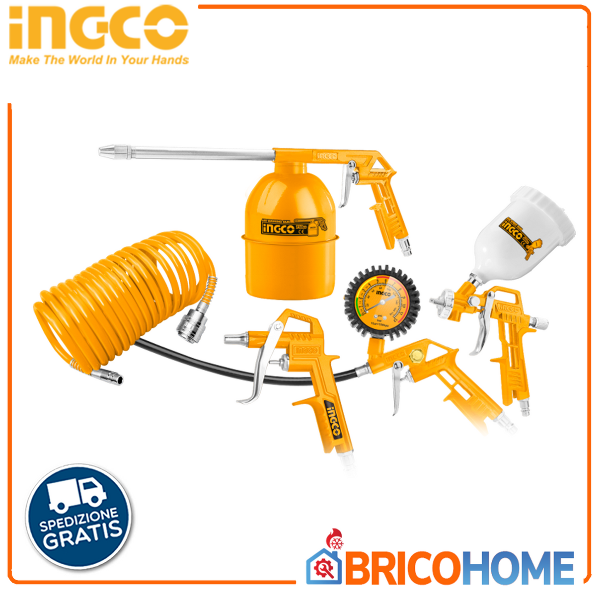 KIT accessori per compressori 5pz super select INGCO