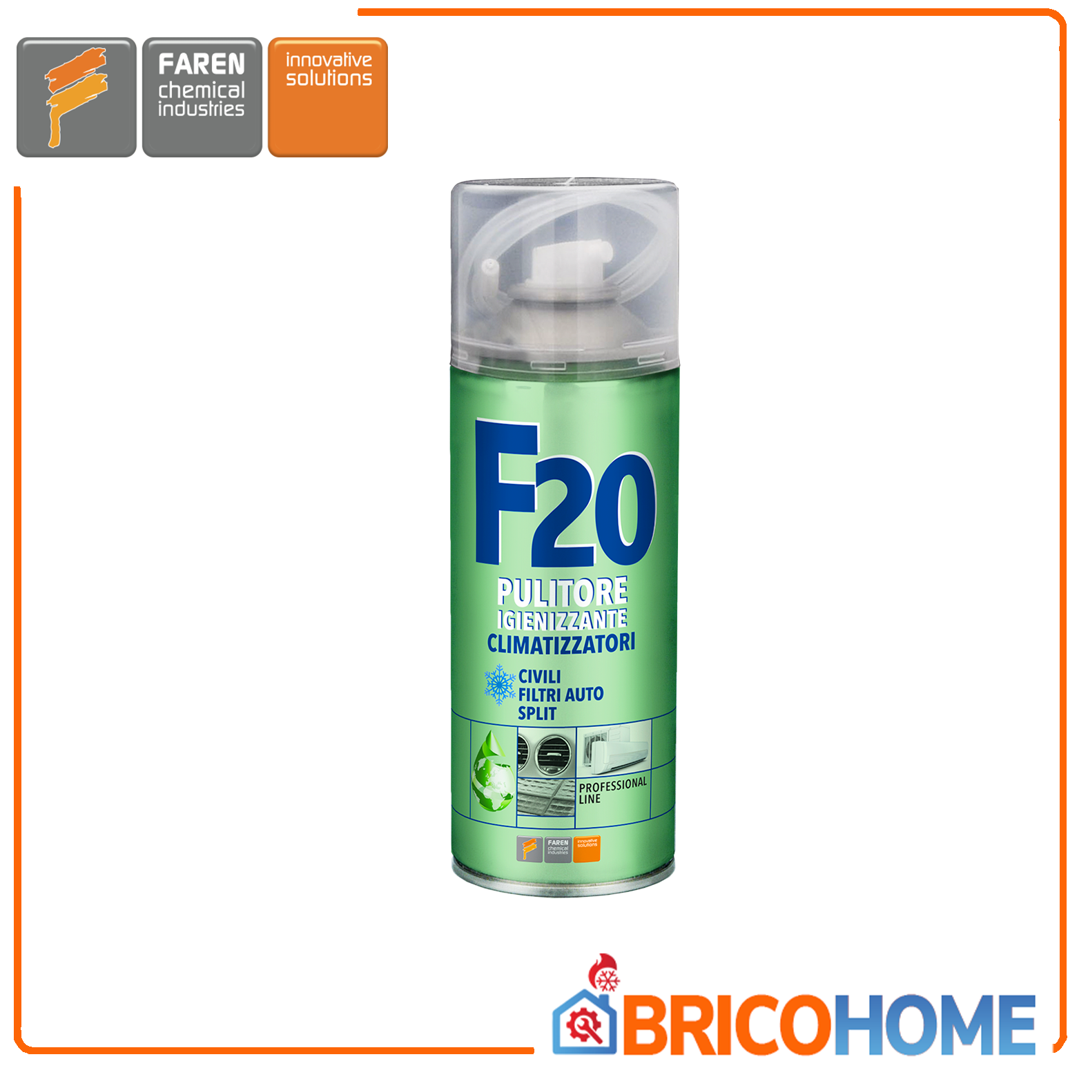Spray igienizzante disinfettante per condizionatori e climatizzatori F20 FAREN