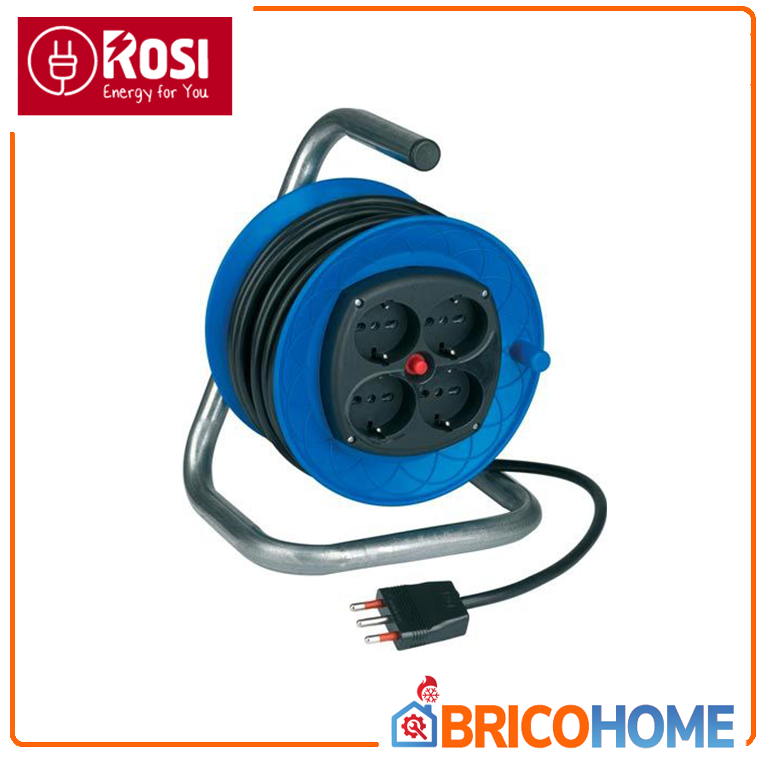 Avvolgicavo Da Esterno 20 Metri - Cavo Gomma 3x1,5 Mm², 230V/16A, IP44 Con Protezione Termica - KEL-ELECTRIC
