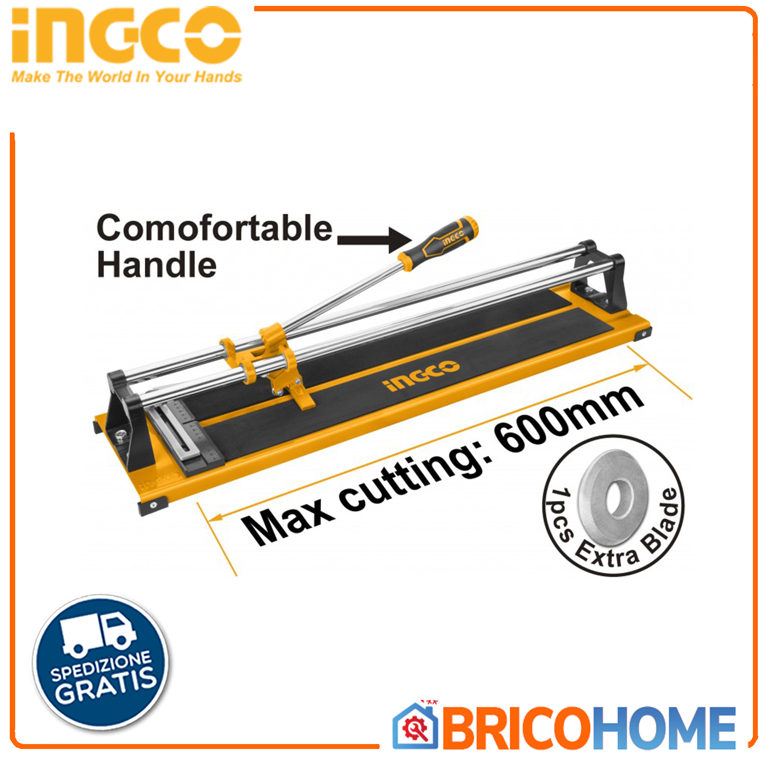 Manual tile cutter MAX length 600mm INGCO