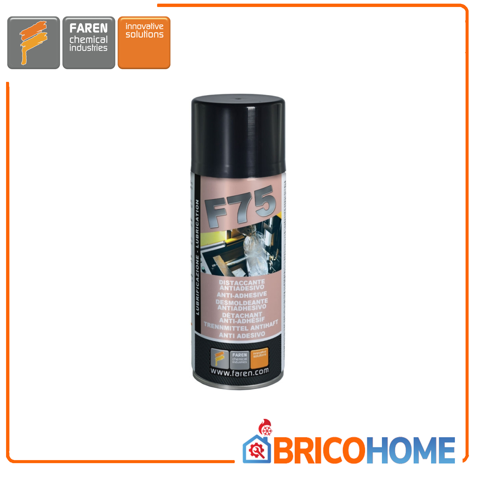F75 FAREN silicone anti-adhesive release agent spray can 400ml.