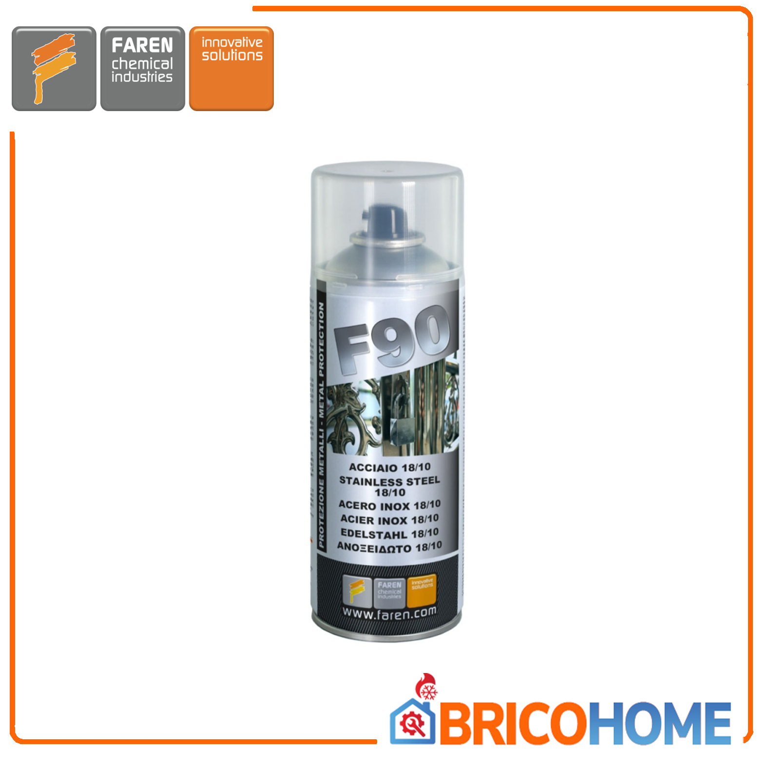 Spray acciaio inox 18/10 400ml F90 FAREN