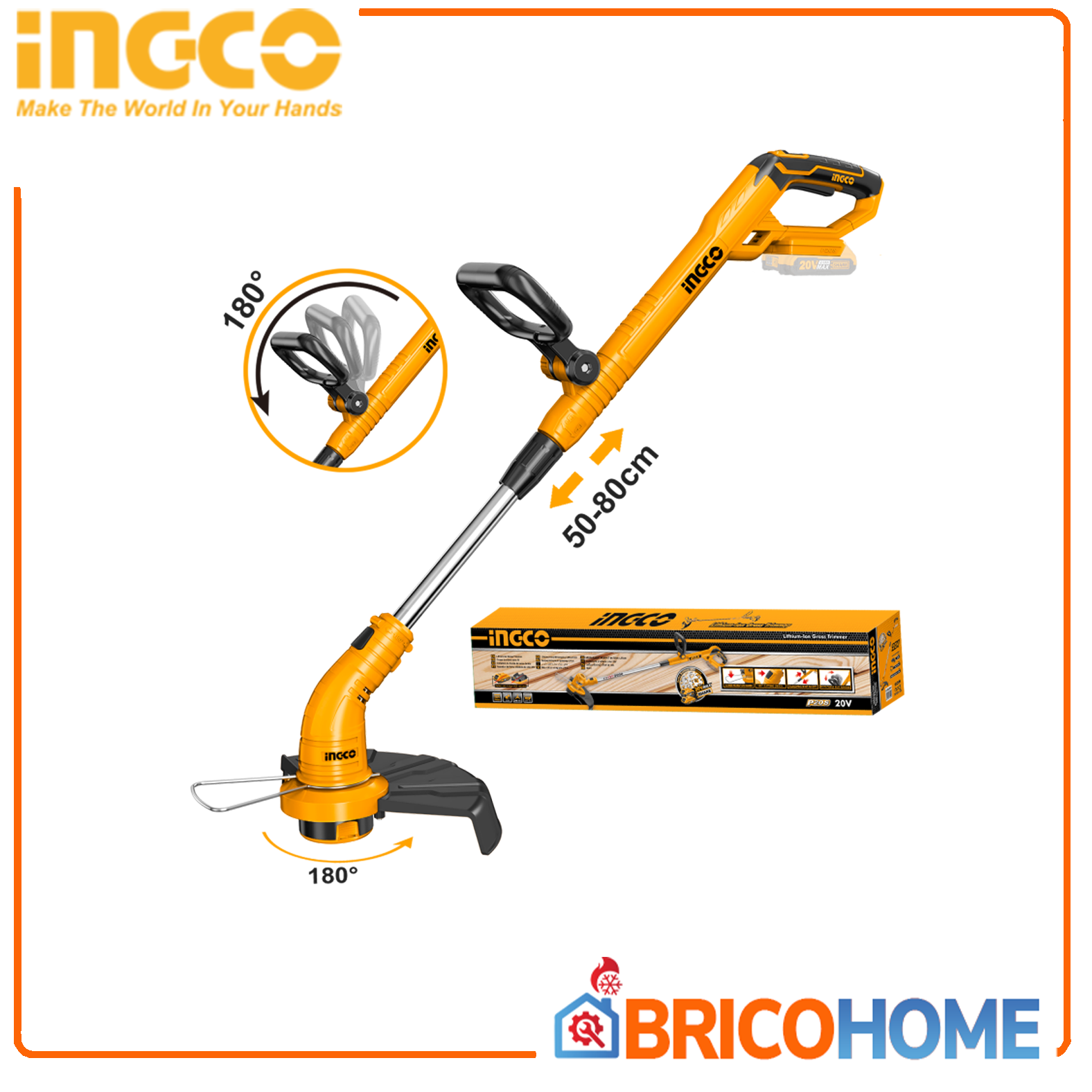 INGCO 20V telescopic trimmer 300MM (battery and charger not included) 