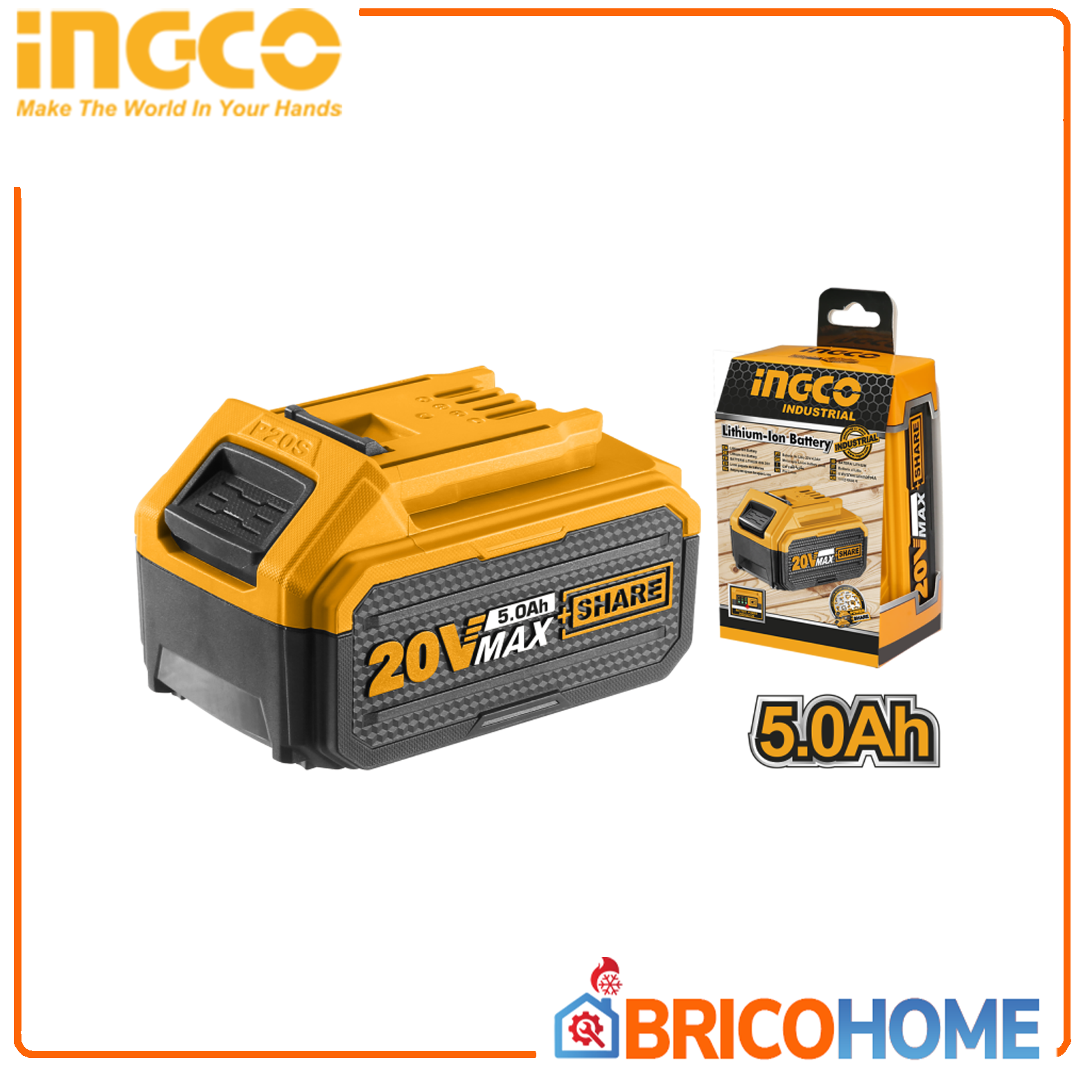 INGCO 20V 5.0Ah Lithium-ion battery