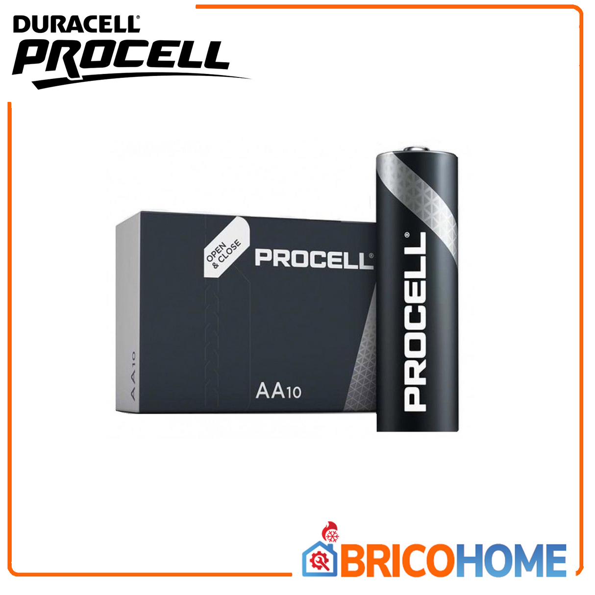 AA-Alkalibatterien in einer Box mit 10 Zellen – Procell/Duracell