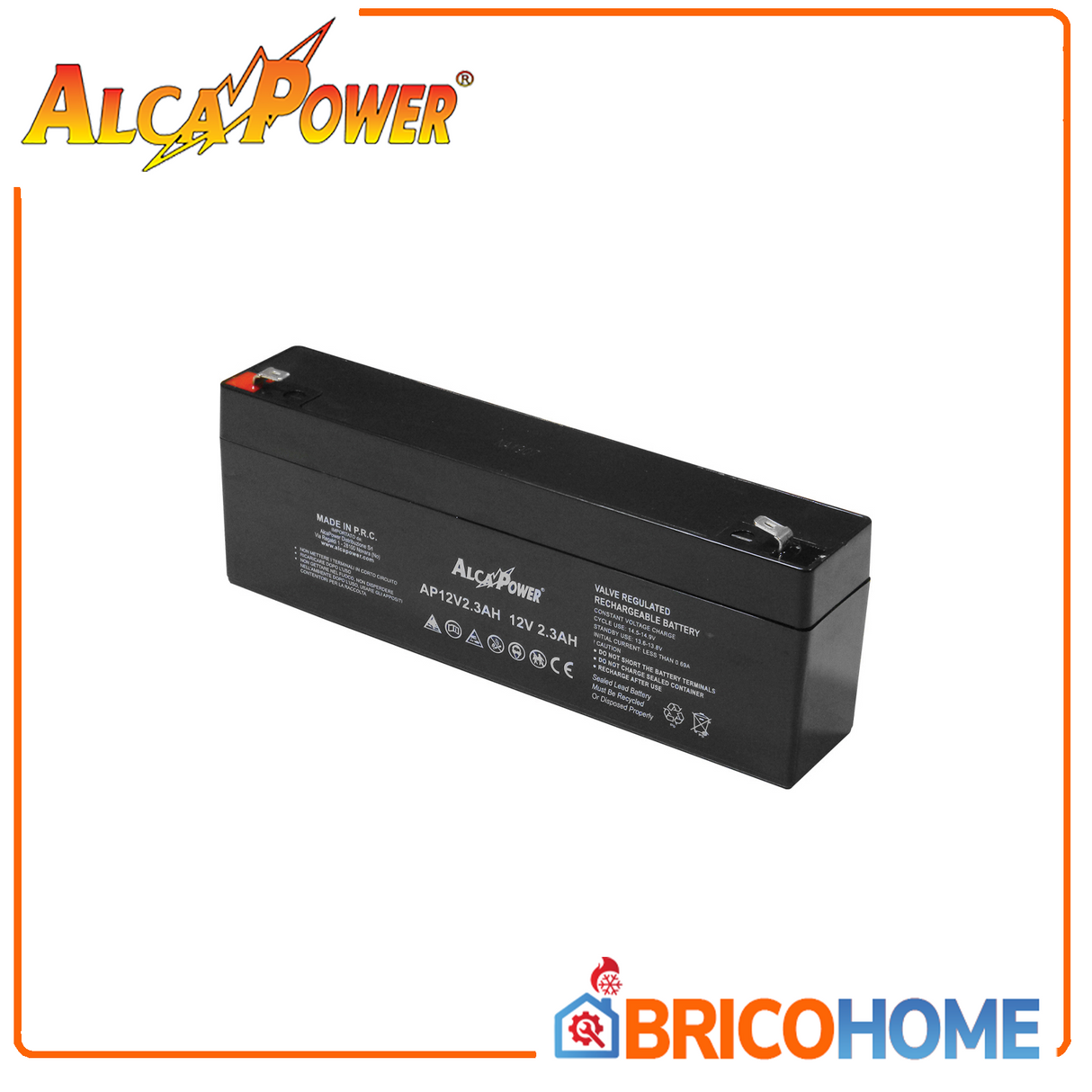 Batteria al piombo ricaricabile ermetica per sistemi di allarme 12V 2.3Ah