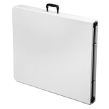 Tavolo richiudibile a valigia in resina bianco con struttura in ferro 180x70x74