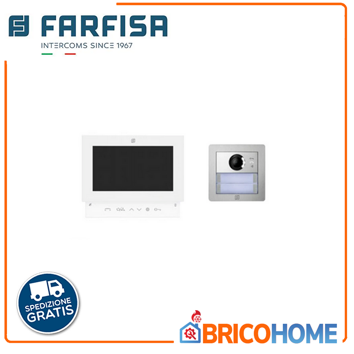 7'' Pluggy single-family video entryphone kit 1SEPG FARFISA